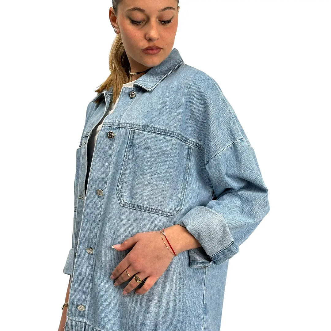 Bassini, Giubbotto Jeans, Donna, Cotone, Blu