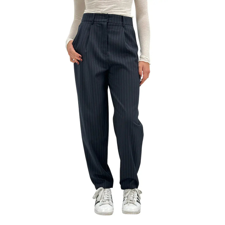 Koralline, Pantaloni, Donna, Tessuto Gessato Misto, Blu