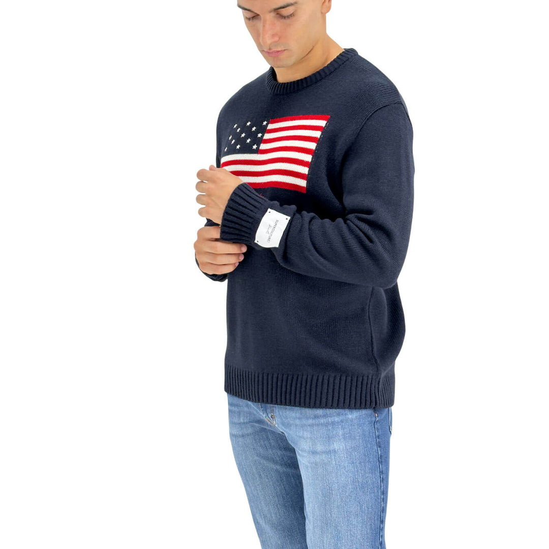 Superculture, Maglia, Uomo, American Flag, Acrilico, Blu