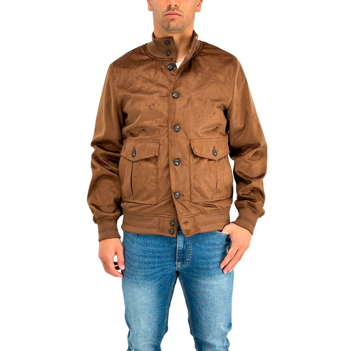 MarKup Giubbotto Uomo, Jacket Biker, Camoscio Ecologico, Slim, Tasche