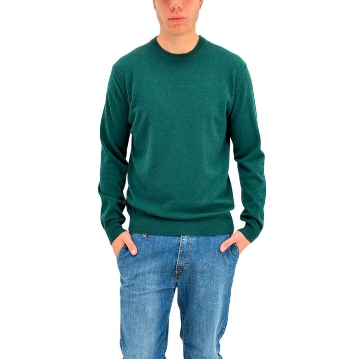 Refabrics Men's Sweater, Basic, Crewneck, Cashmere, Green