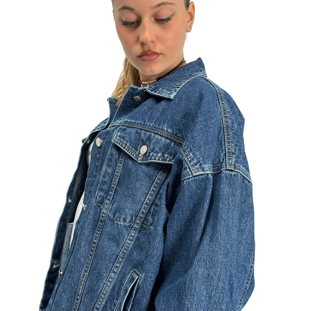 Bassini, Giubbotto Denim, Donna, Cotone, Blu