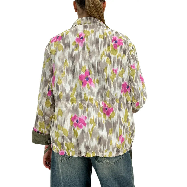 Oof Wear, Giubbotto, Donna, Double Face, Verde e Floreale