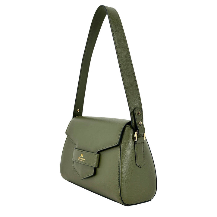 Cuoieria Fiorentina Maia Borsa Donna, Flap Bag Piccola, Pelle, Verde