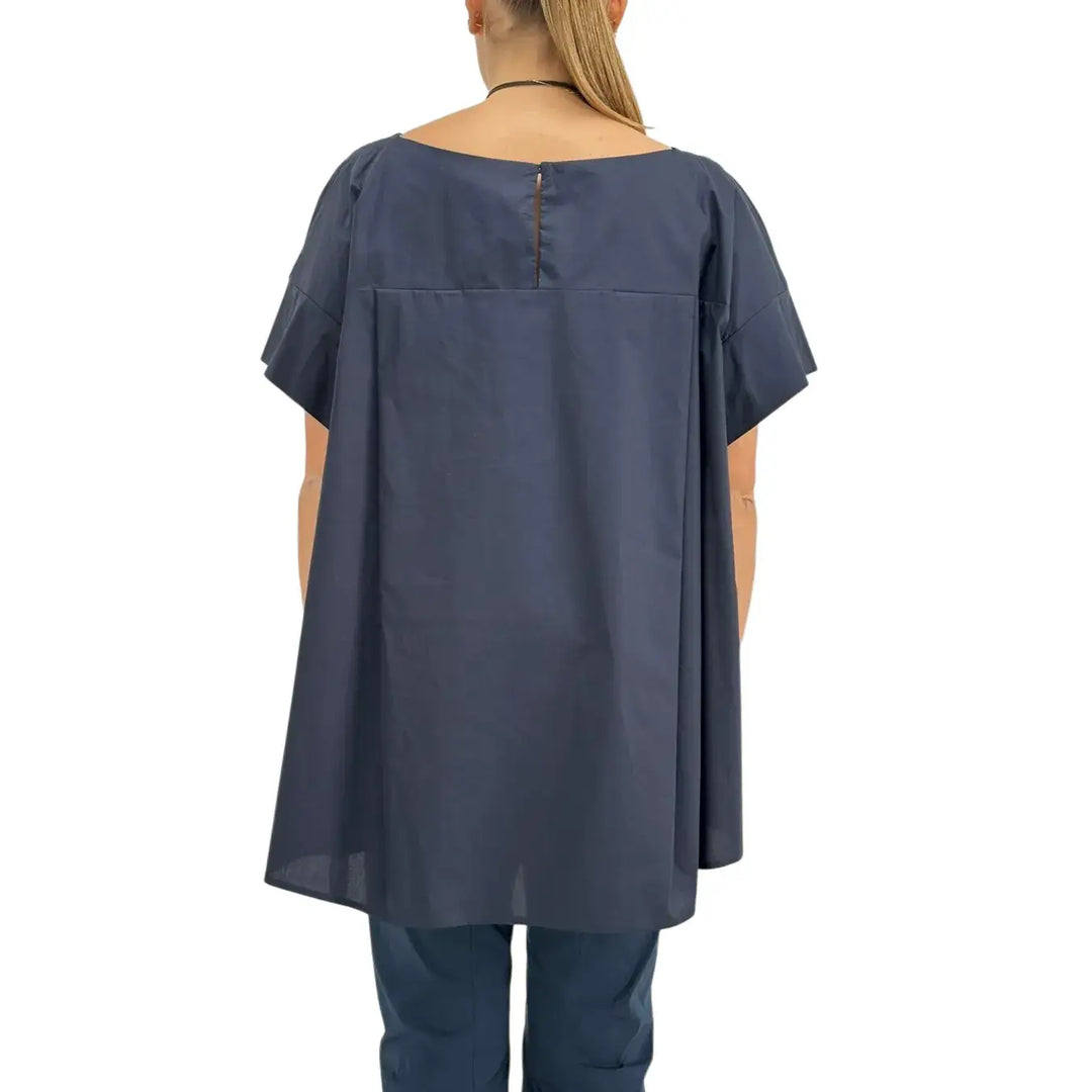 Meimeij, T-Shirt, Donna, Girocollo, Cotone, Blu