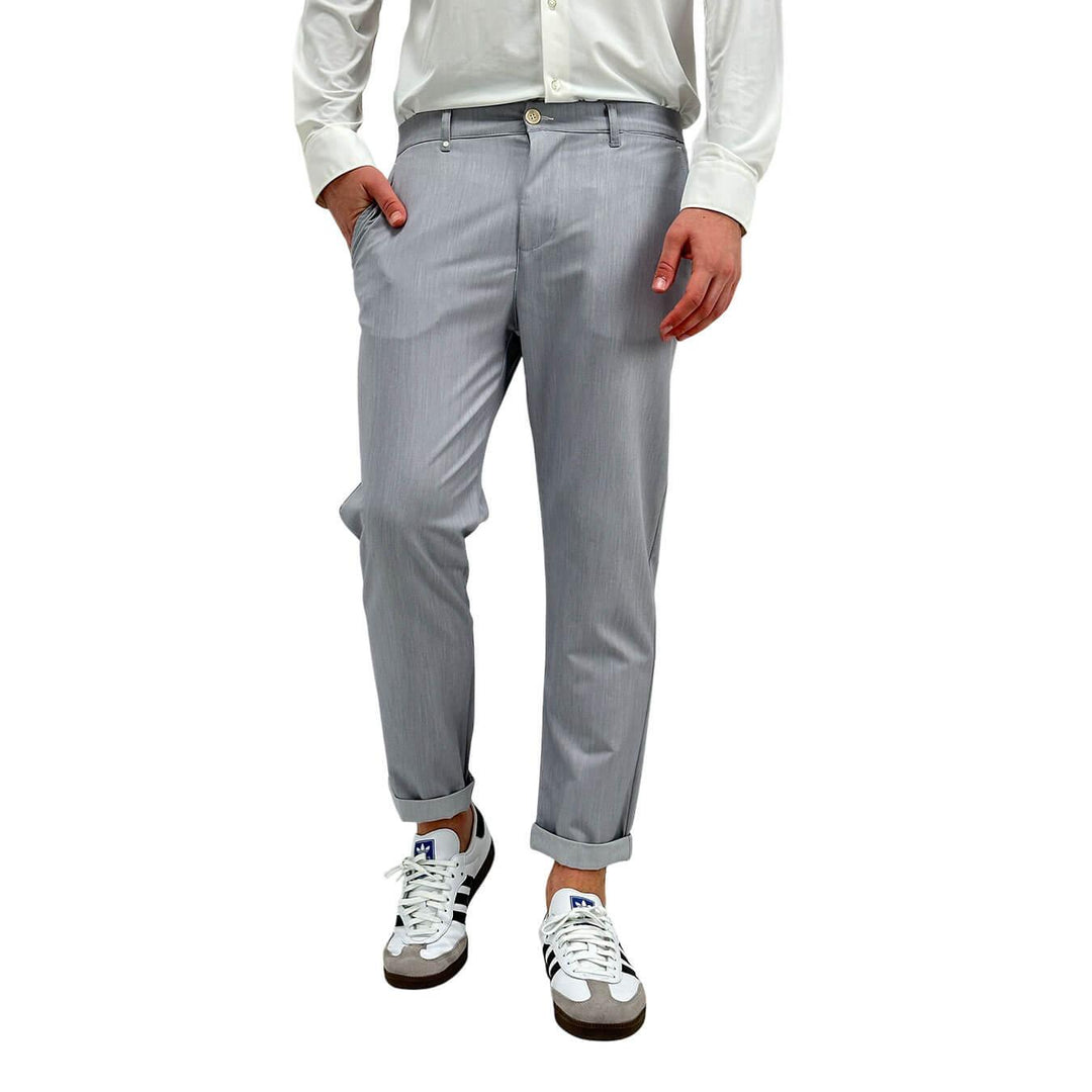 BL.11 Block Eleven Pantaloni Chino, Uomo, Slim Fit, Cotone, Grigio