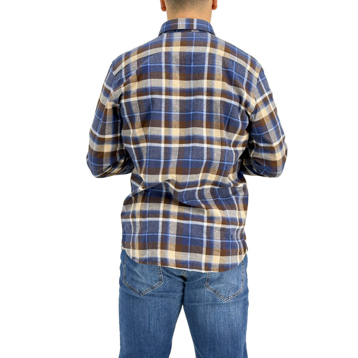 BL.11, Camicia, Uomo, Check, Cotone, Blu e Moro
