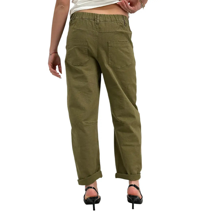Kontatto, Pantaloni, Donna, Barrel, Cotone, Militare