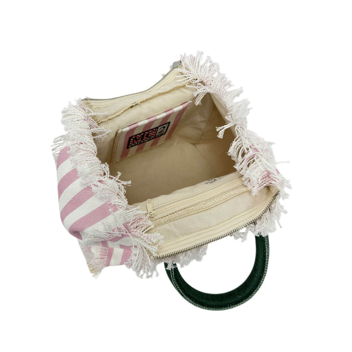 Mc2 Saint Barth Colette Borsa a Mano Donna, Canvas di Cotone, Righe