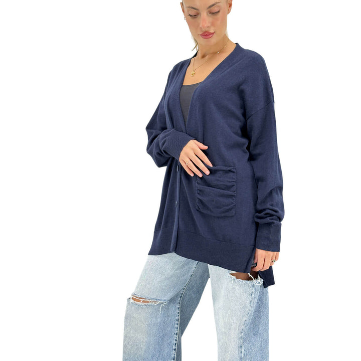 Relish, Cardigan, Donna, Salamina, Cotone, Blu