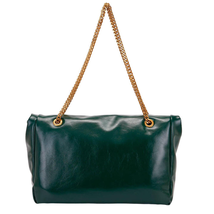 La Carrie Lumi Borsa Donna, Shoulder Bag, Patta, Ecopelle, Verde