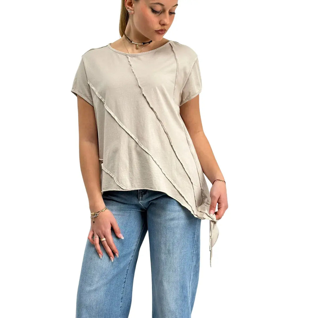 Bassini, T-Shirt, Donna, Cotone, Beige