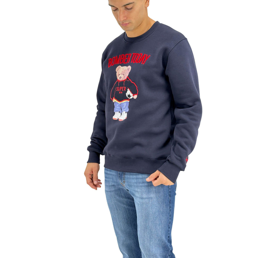 Superculture, Felpa, Uomo, Orsacchiotto, Cotone, Blu