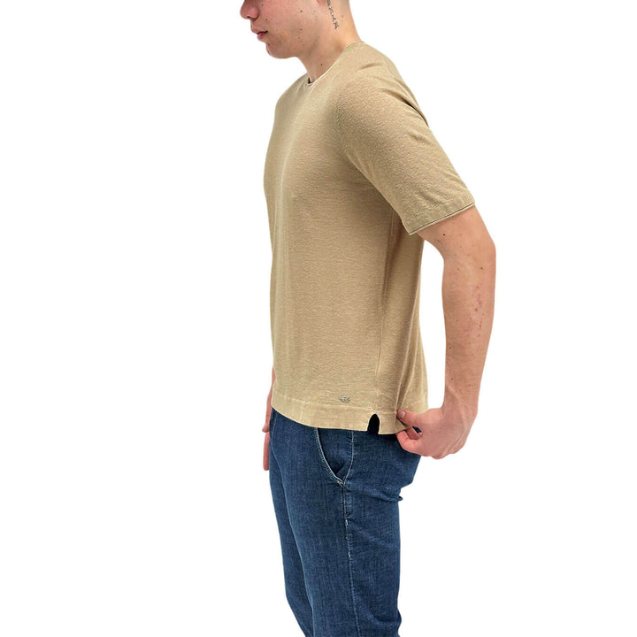 MarKup Maglia Uomo, Modello Basic, Lino e Cotone, Beige