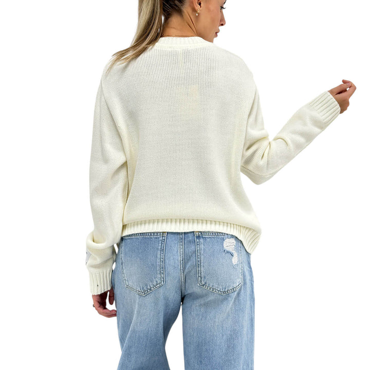 Superculture, Maglia, Donna, American Flag, Misto, Avorio