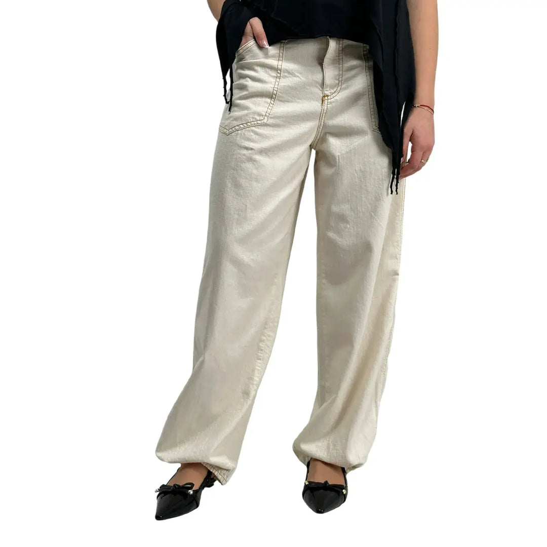 Kontatto, Pantaloni, Donna, Cotone, Bianco