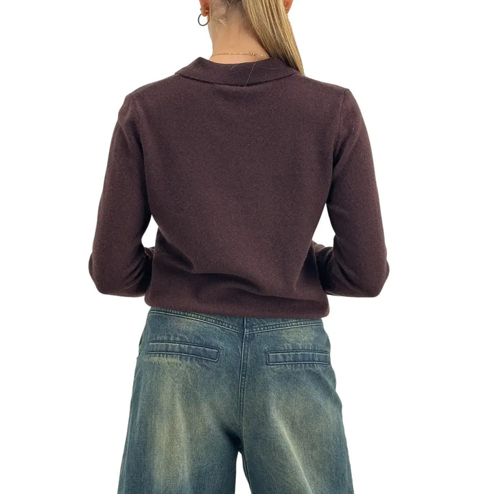 Tensione In, Maglia Polo, Donna, Lana, Marrone