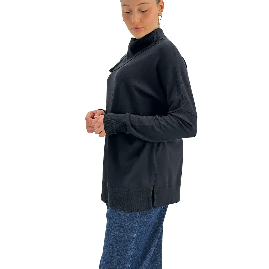 Koralline, Maglia, Donna, Tessuto Misto, Nero