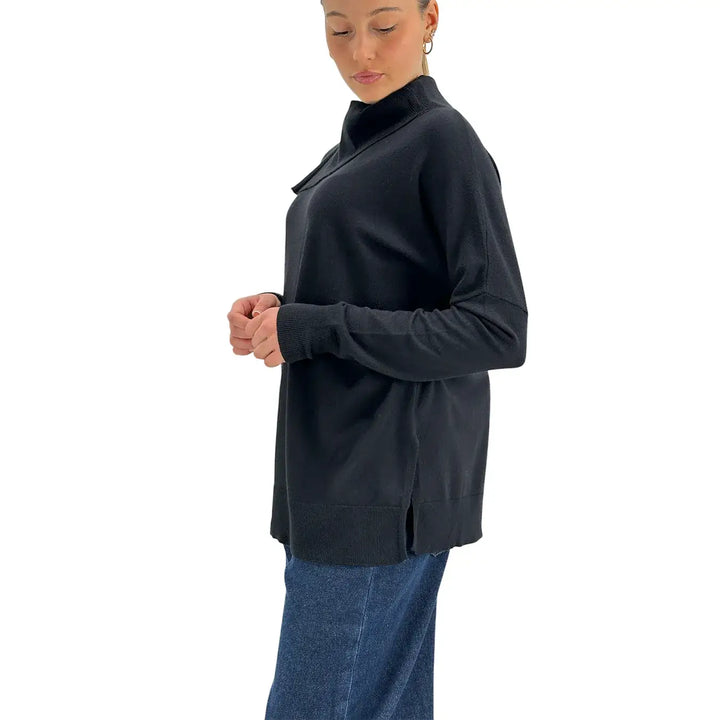 Koralline, Maglia, Donna, Tessuto Misto, Nero