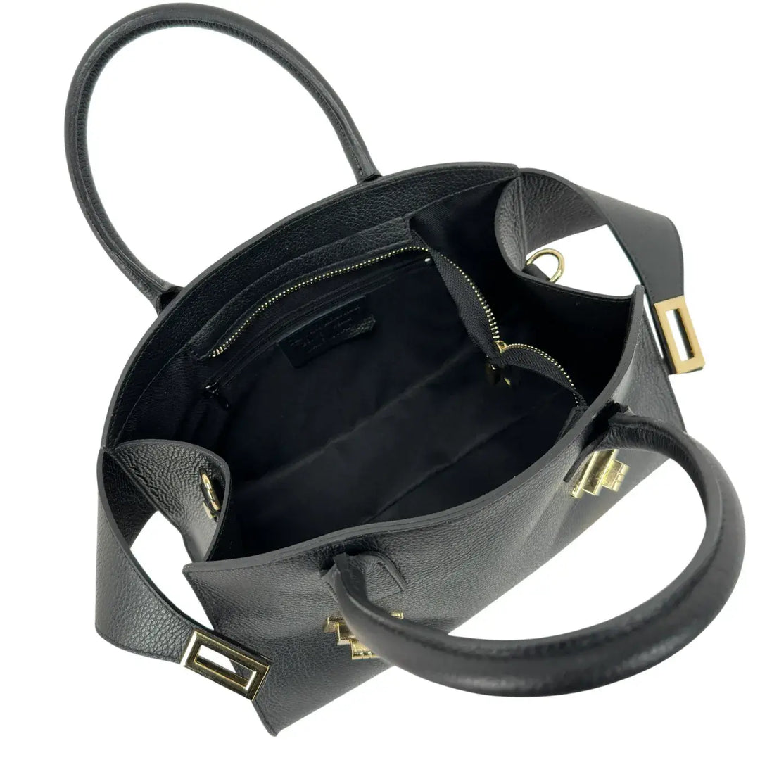 Bassini, Borsa, Donna, Ludovica, Pelle, Nero