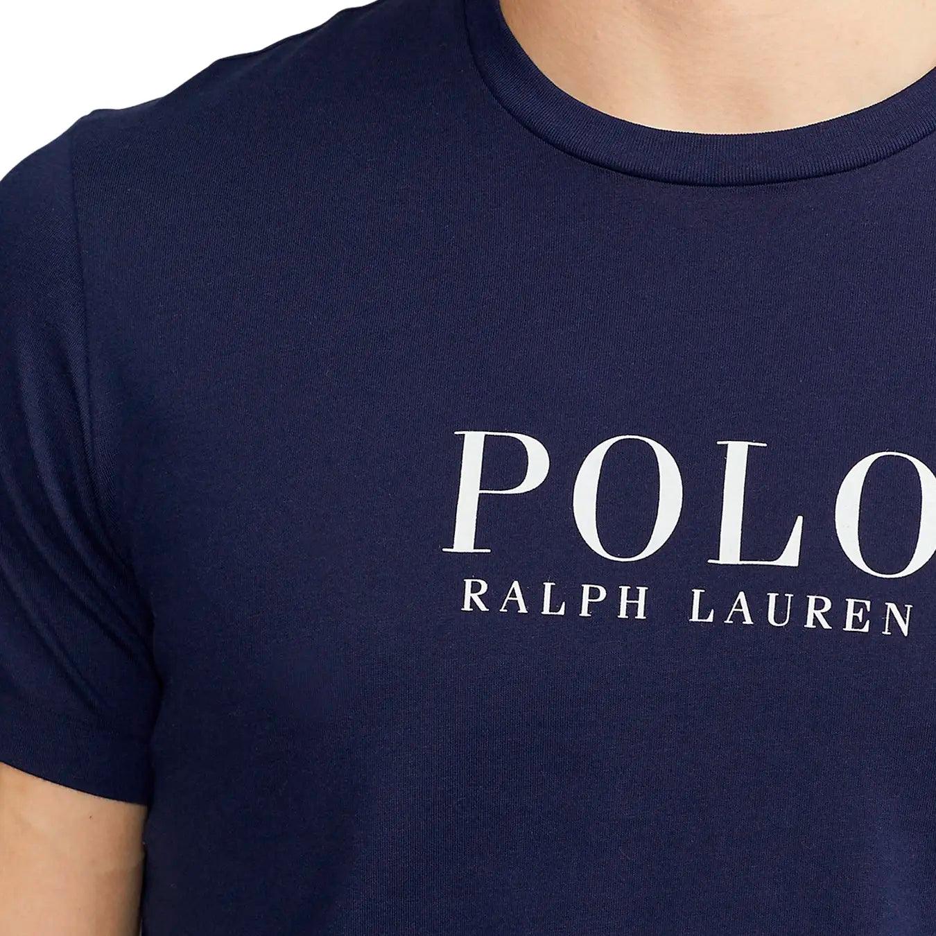 Ralph Lauren Polo T-Shirt Uomo, Girocollo, Logo, Cotone, Blu, bassiniboutique.it