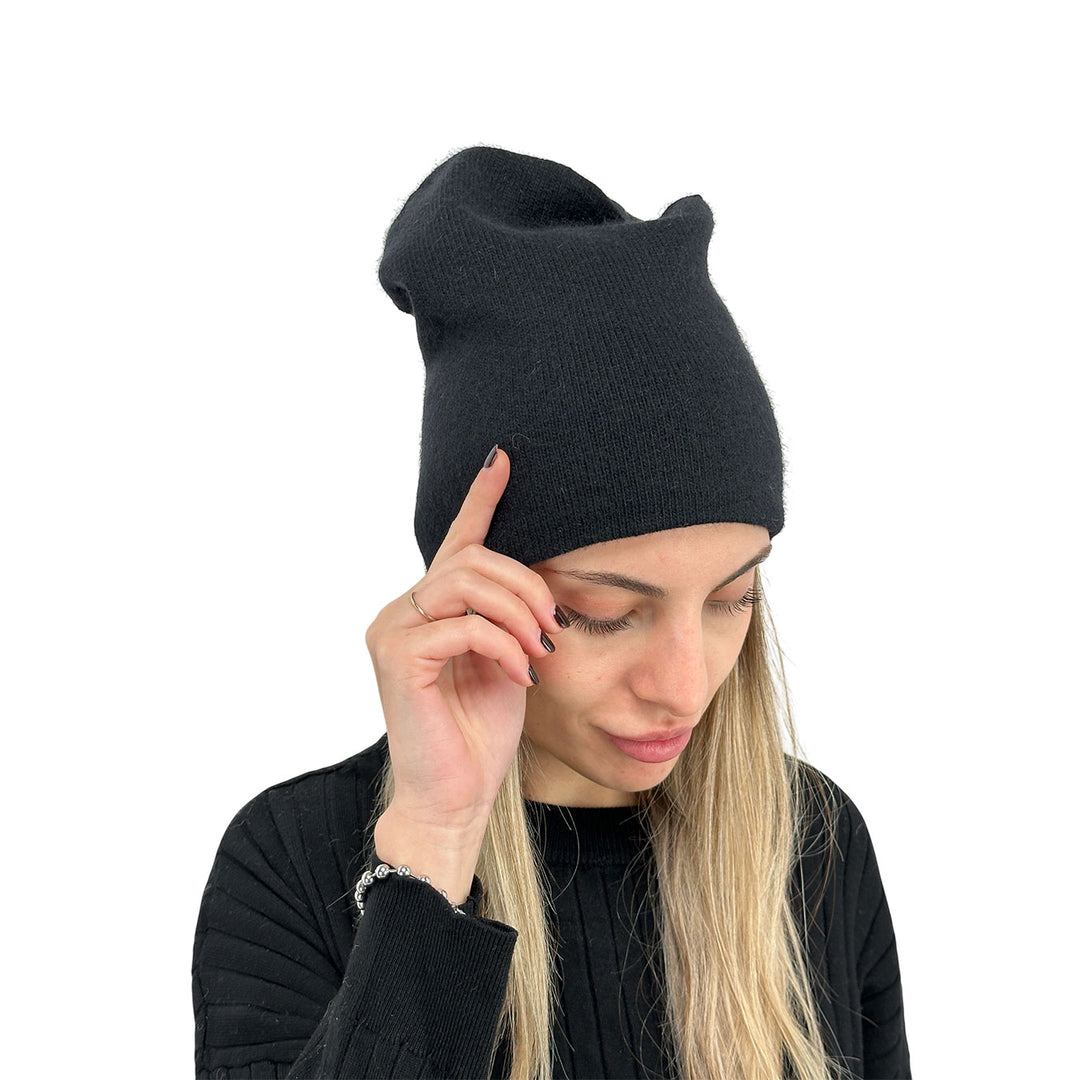 Bassini Cappello Donna, Modello Basic, Tessuto Misto, Nero