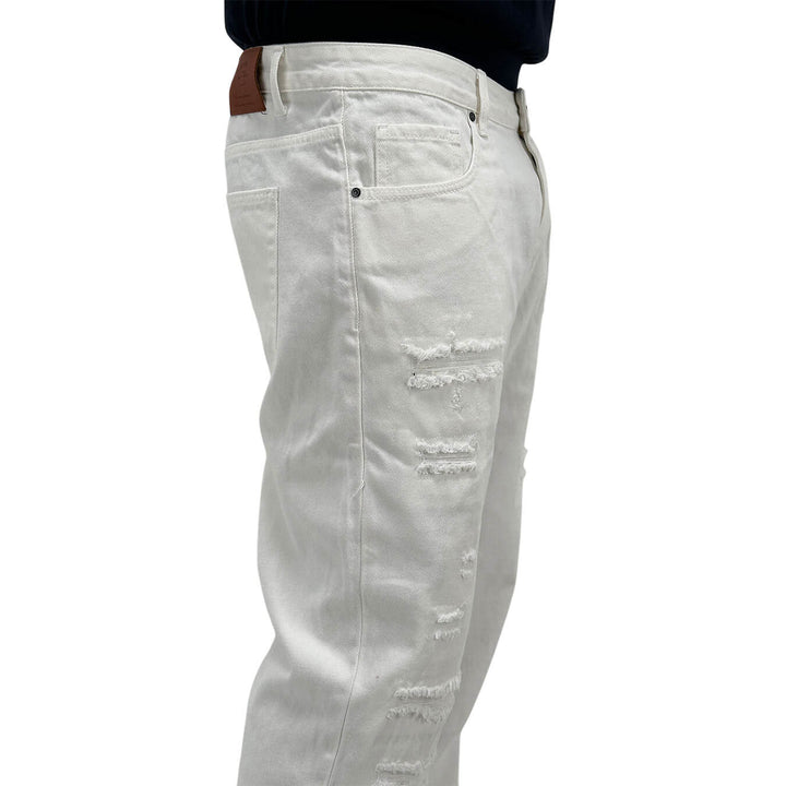 Rytual Pantaloni Chino Uomo, Regular Fit, Cotone, Bianco