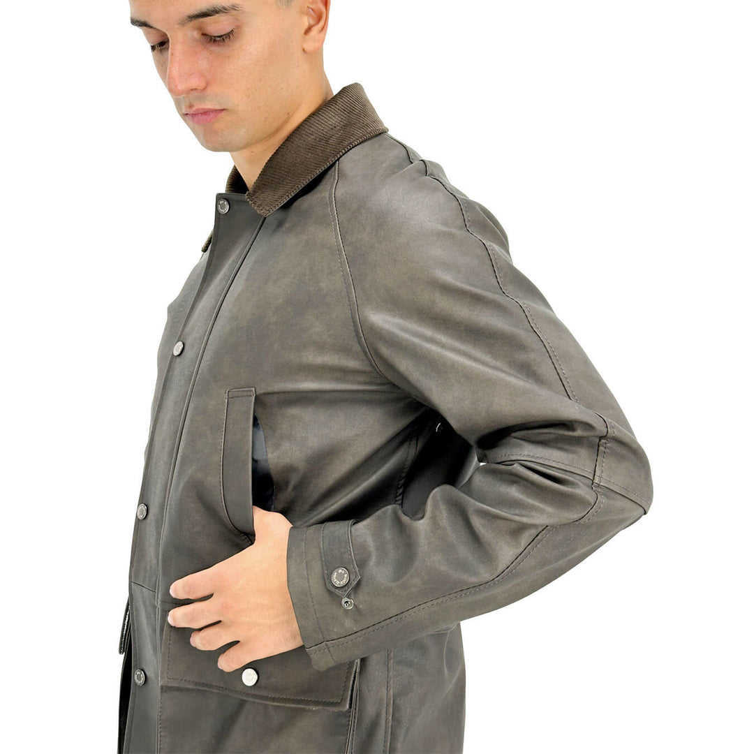 BL.11 Giubbotto oleato, Uomo, Poliestere, Verde