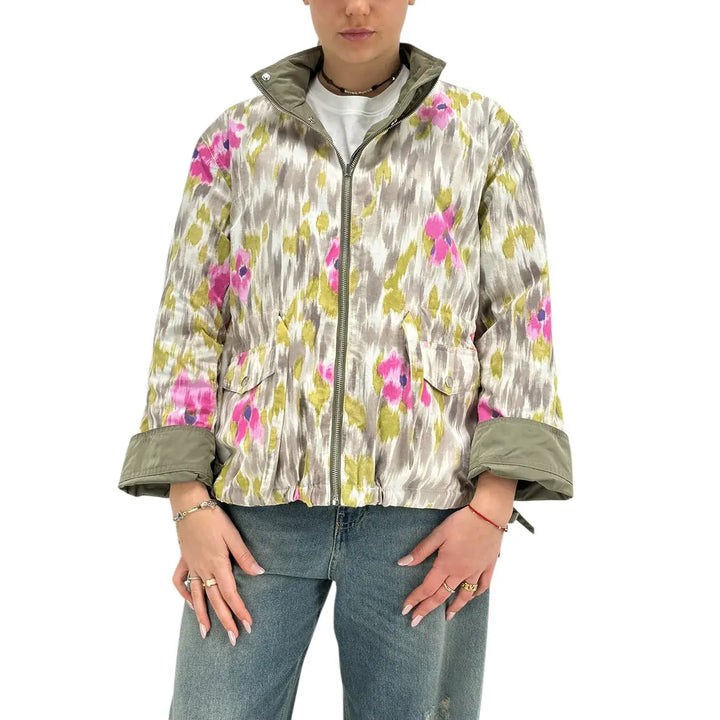 Oof Wear, Giubbotto, Donna, Double Face, Verde e Floreale