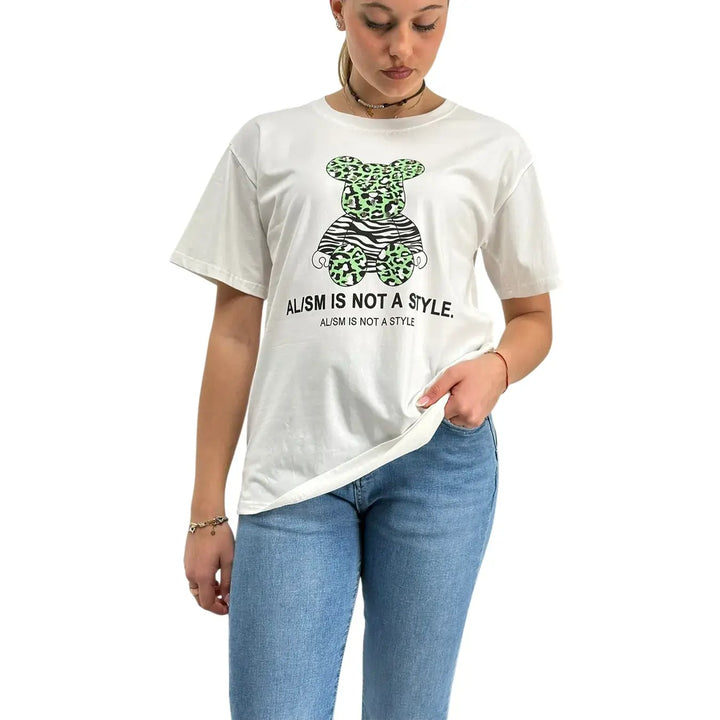 Bassini, T-Shirt, Donna, Stampa, Bianco