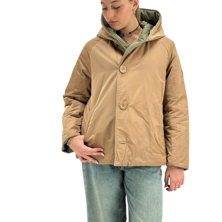 Oof Wear, Giubbotto Double, Militare e Cammello, Poliestere