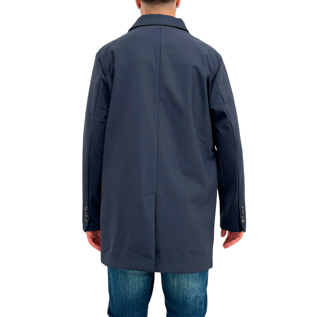 MarKup Men's Coat, Waterproof, Single Breasted, Nylon, Blue