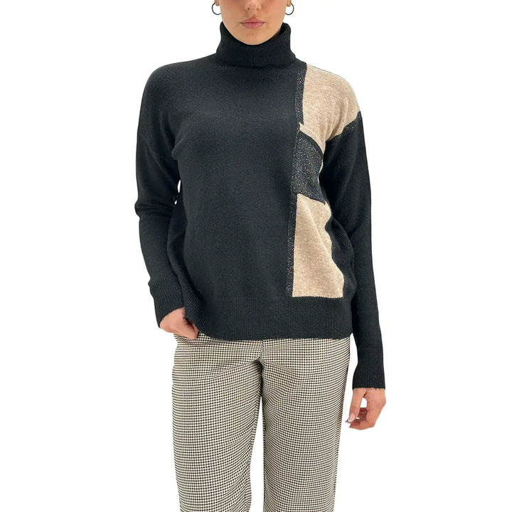 Markup, Maglia Collo Alto, Donna, Tessuto Misto, Nero