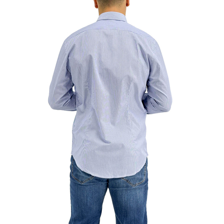 BL.11, Camicia a righe, Uomo, Cotone, Blu