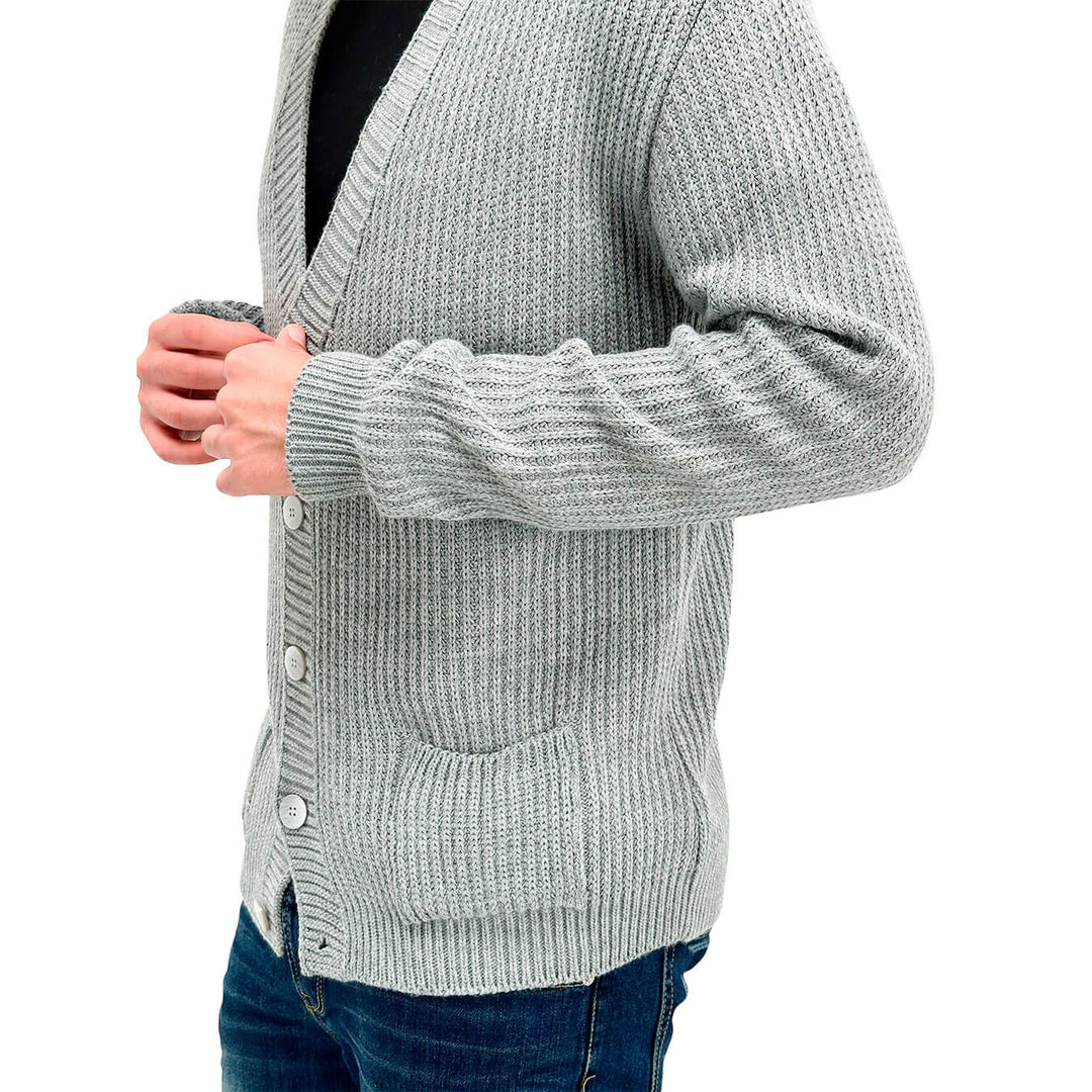 Imperial Maglia Uomo, Cardigan, Tinta Unita, Tessuto Misto, Grigio