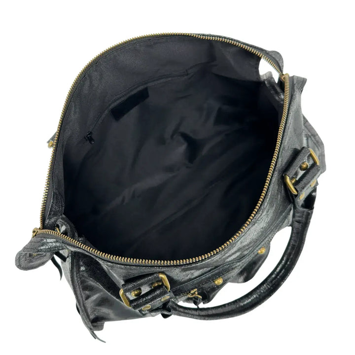 Bassini, City Bag, Grande, Vera Pelle, Nero