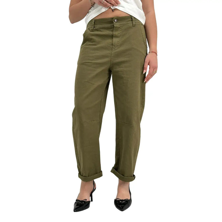 Kontatto, Pantaloni, Donna, Barrel, Cotone, Militare