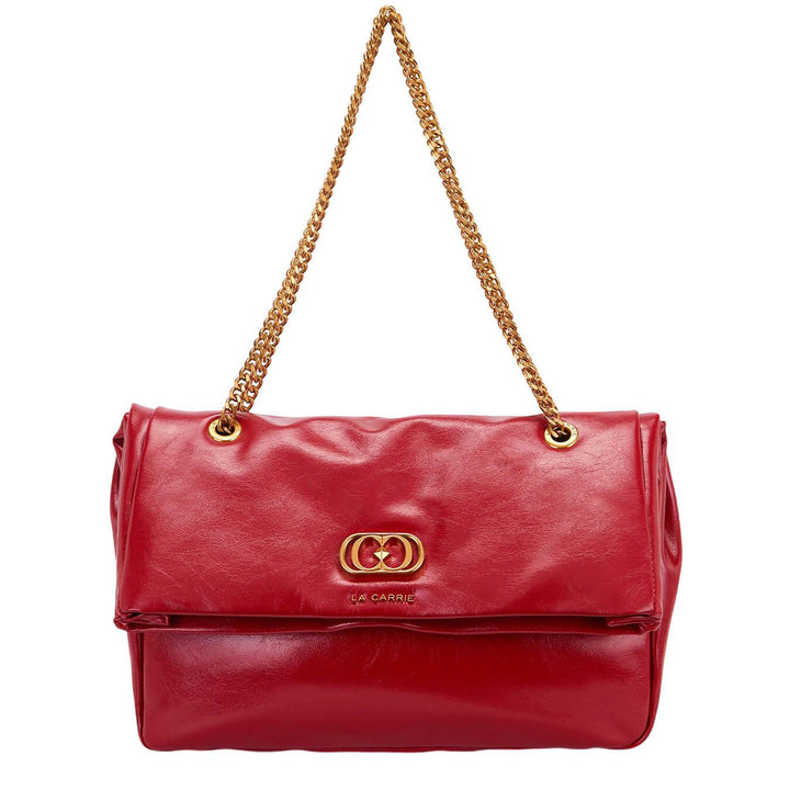 La Carrie Lumi Borsa Donna, Shoulder Bag, Patta, Ecopelle, Rosso