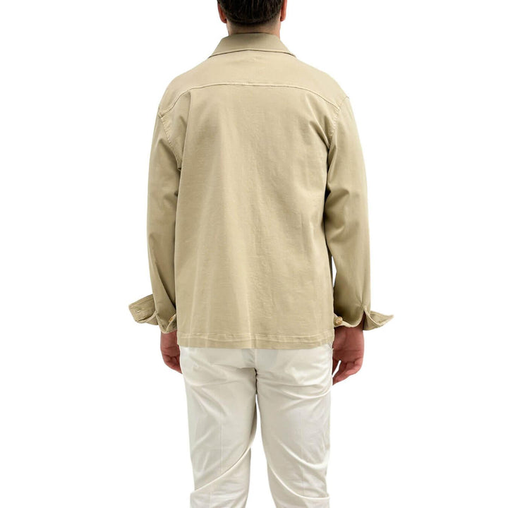 BL.11 Block Eleven Camicia Uomo, Overshirt, Goffrata, Cotone, Beige