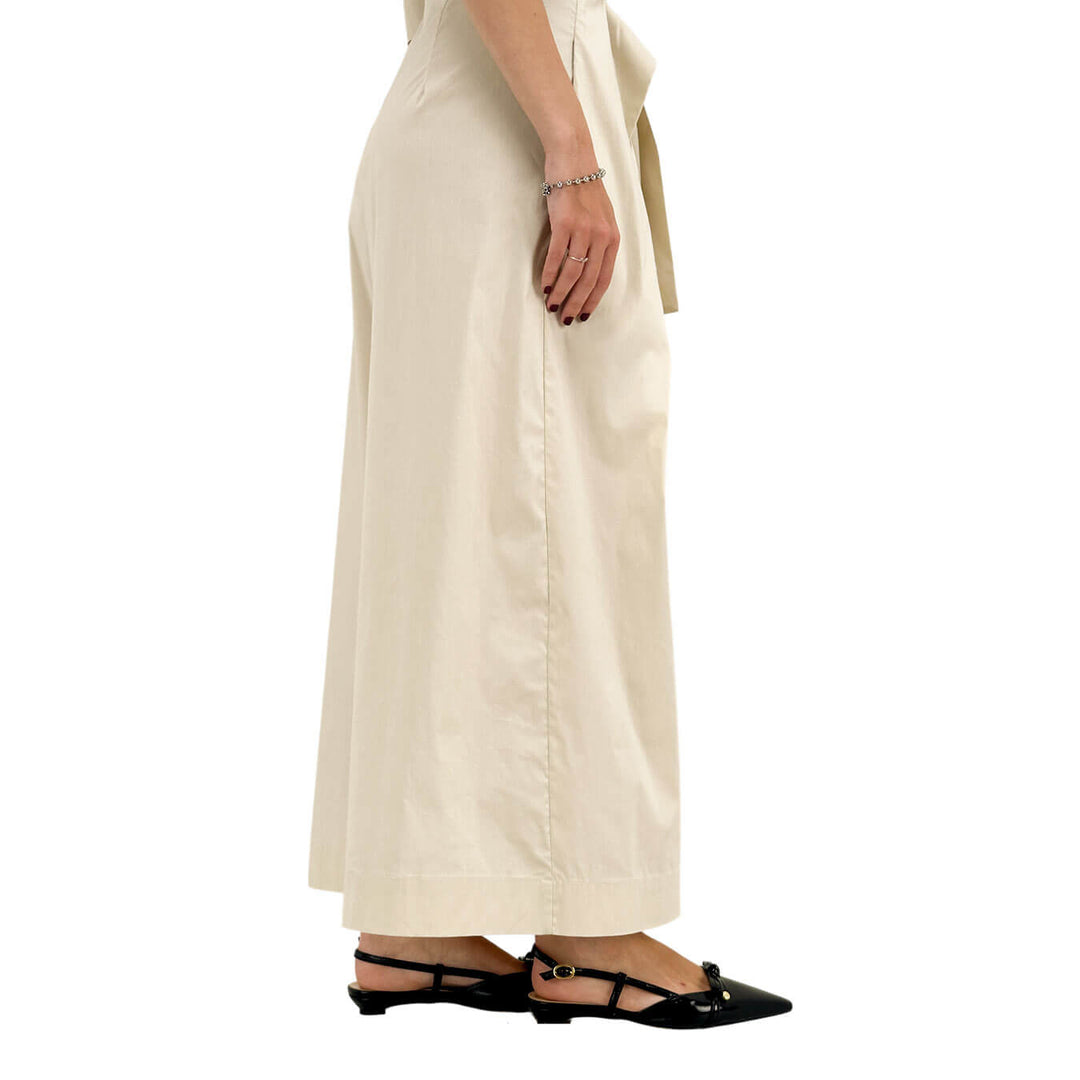 Meimeij Tuta Donna, Girocollo, Fiocco Frontale, A Pantalone, Beige