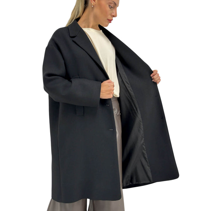 Ottod'Ame, Cappotto, Donna, Simona, Misto Lana, Nero