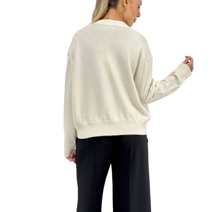 Ottod'Ame, Cardigan, Donna, Acrilico, Ecru