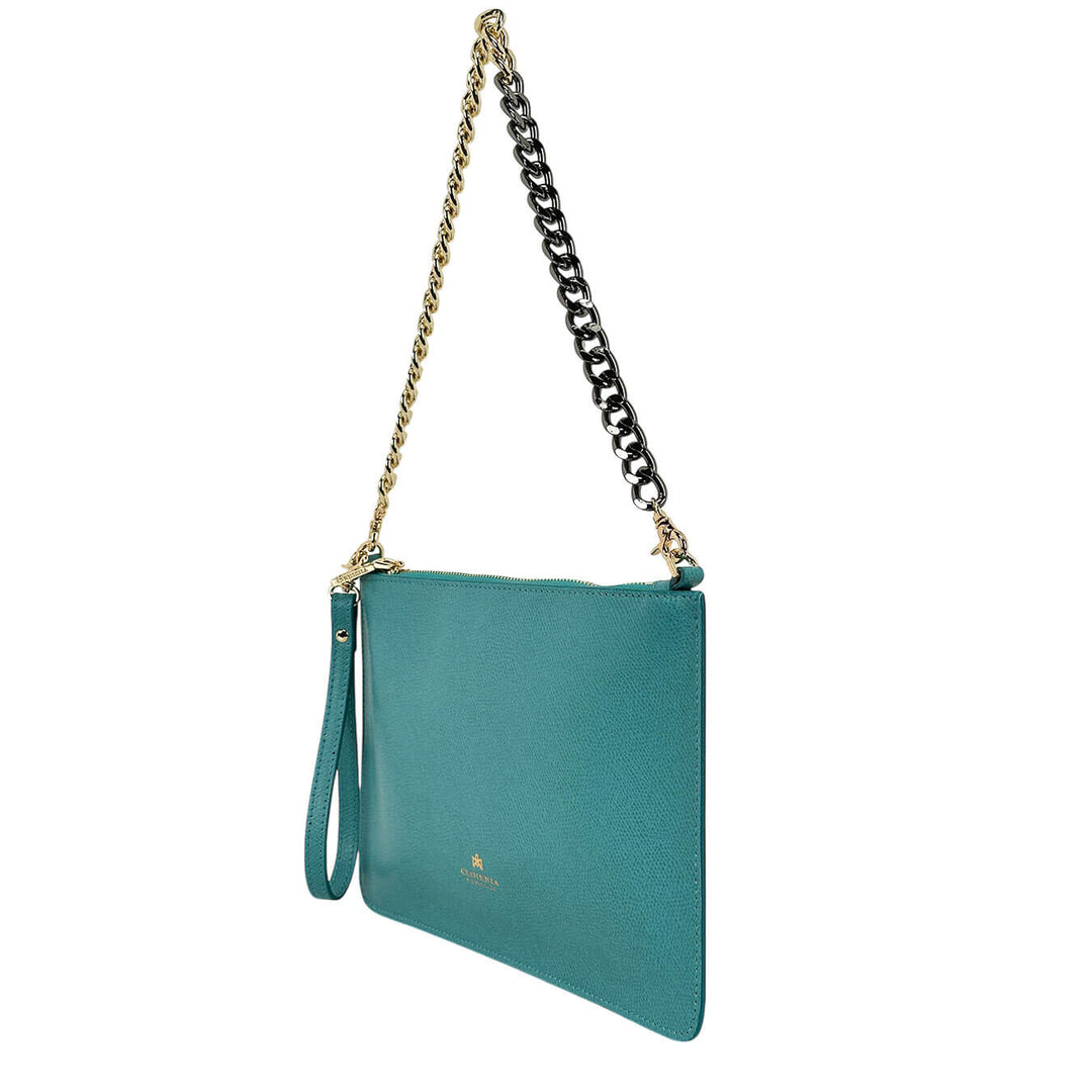 Cuoieria Fiorentina Alice Borsa Donna, Tracolla, Pochette, Verde