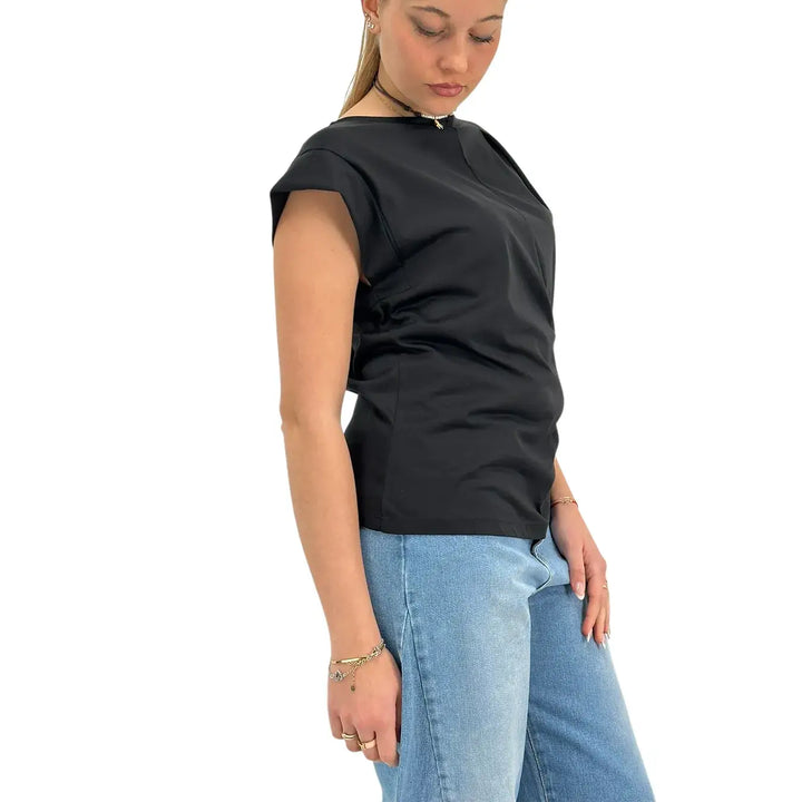 Ottod'Ame, T-Shirt, Donna, Cotone Modal, Nero