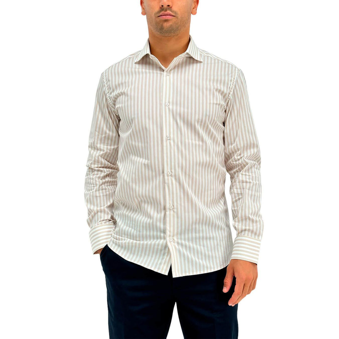 Edd Camicia Isidro Uomo, Collo Classico, Fantasia Righe, Cotone Misto - BassiniBoutique.it