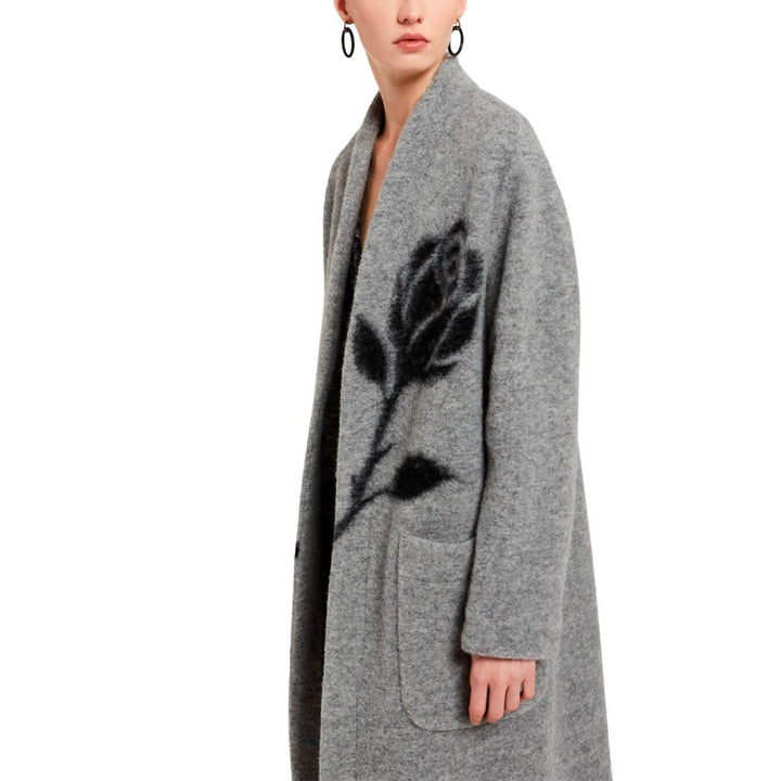 Ottod'Ame Cappotto Donna, Lungo, Monopetto, Misto Lana, Grigio