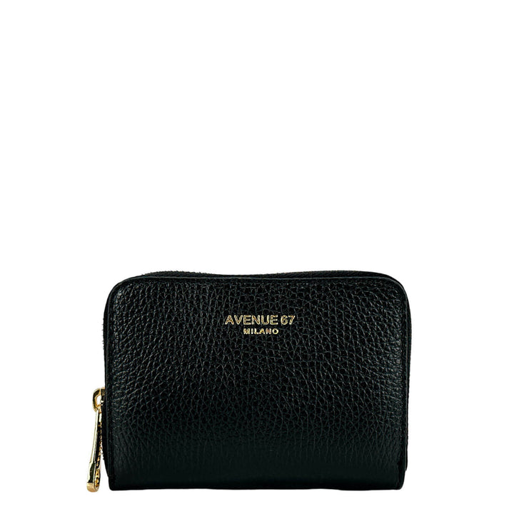 Avenue67 Mel Women's Wallet, Small, Zip Around, Leather, Black