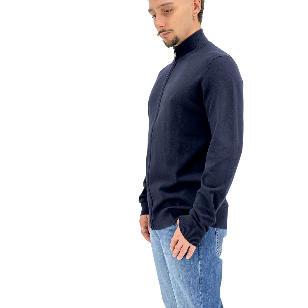 Markup, Maglia Zip, Uomo, Viscosa, Blu