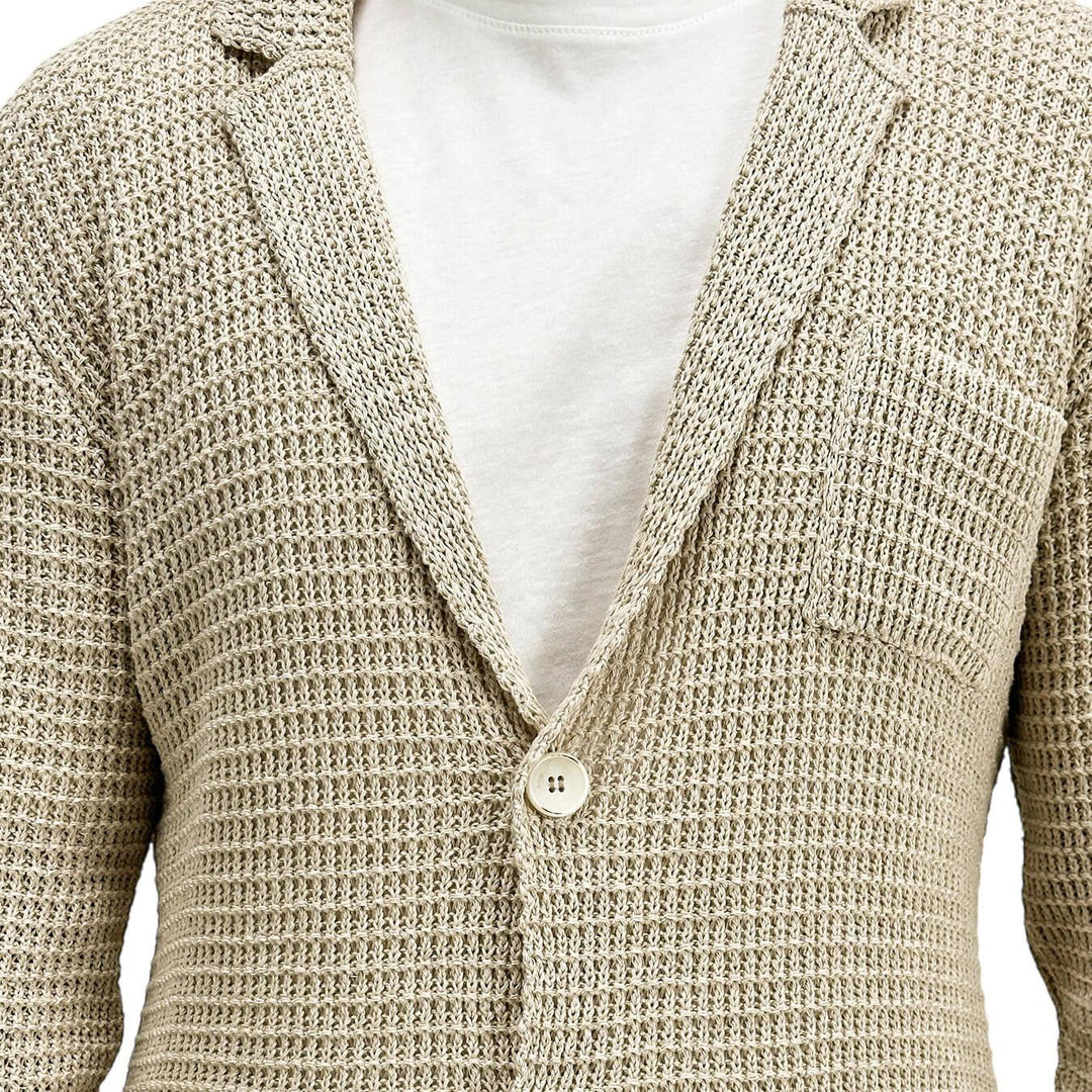 BL.11 Block Eleven Giacca Uomo, Cardigan, Revers, Cotone, Beige