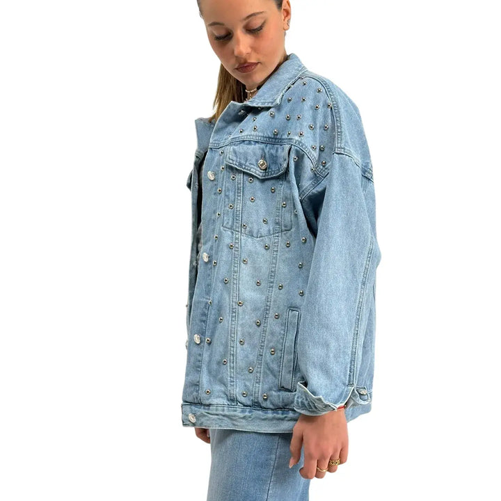 Bassini, Giubbotto Jeans, Donne, Cotone, Blu
